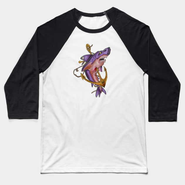 ANCHOR SLASH Baseball T-Shirt by 4funprint